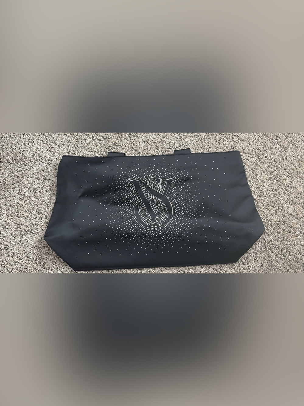 Victoria's Secret Black Tote with Silver Studded VS Logo
